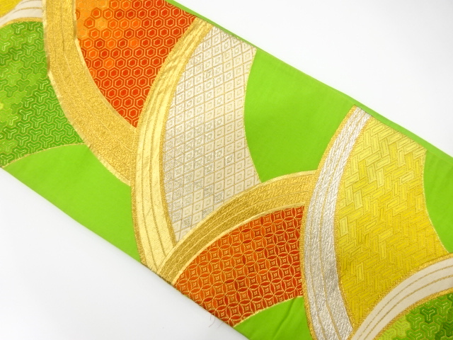 JAPANESE KIMONO / ANTIQUE FUKURO OBI / SILK / WOVEN CLASSICAL PATTERN